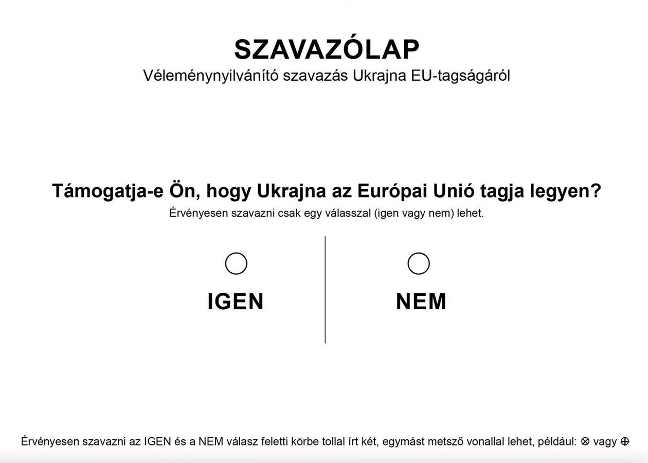 В Угорщині показали бюлетень для голосування щодо України в ЄС