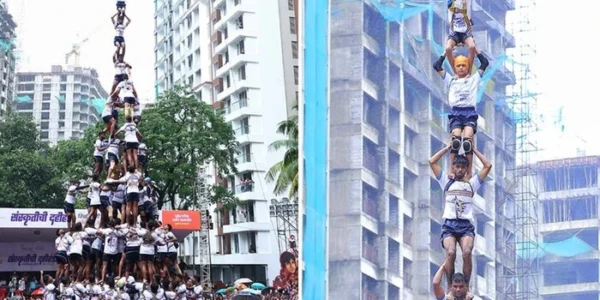 В Індії сотні людей збудували «живу піраміду» заввишки з триповерховий будинок